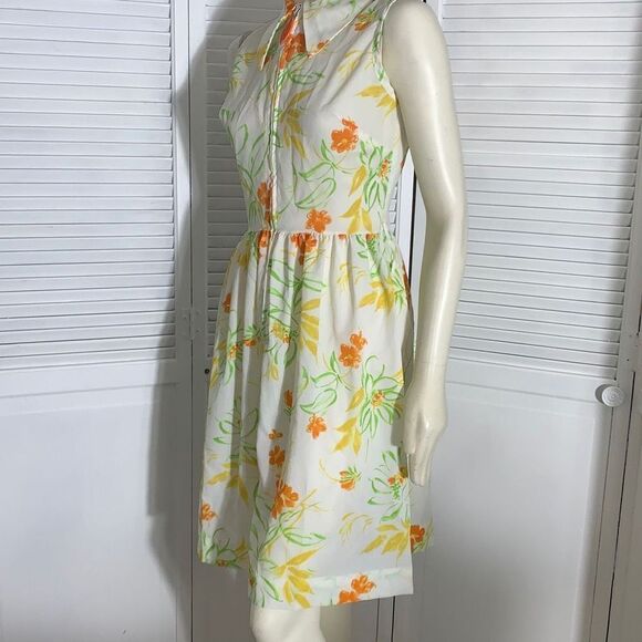Vintage Carol Brent Yellow Floral Dress Women’s Size 14 - Picture 12 of 16